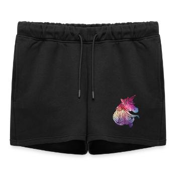 paillettes de licorne - Short de survêtement femme premium - noir - Devant - AI Model Female 172 light (172cm)