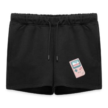 Console rétro pastel - Short de survêtement femme premium - noir - Devant - AI Model Female 172 light (172cm)