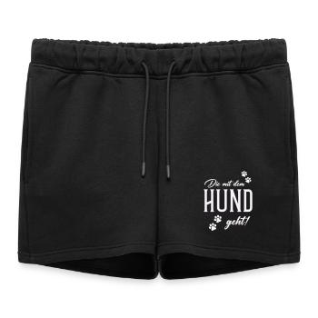 Dog and walking style - Women’s Premium Organic Sweatshorts - black - Front - AI Model Female 172 light (172cm)