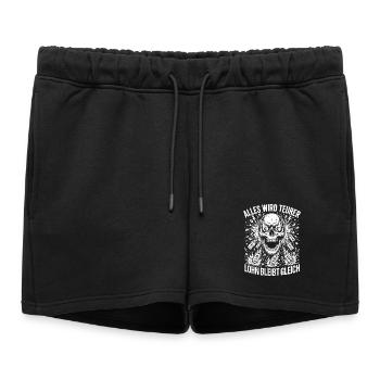 Tout devient plus cher, les salaires restent les mêmes - Short de survêtement femme premium - noir - Devant - AI Model Female 172 light (172cm)