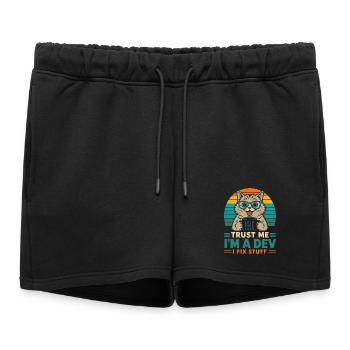 Croyez-moi, je suis développeur – programmeur chat - Short de survêtement femme premium - noir - Devant - AI Model Female 172 light (172cm)
