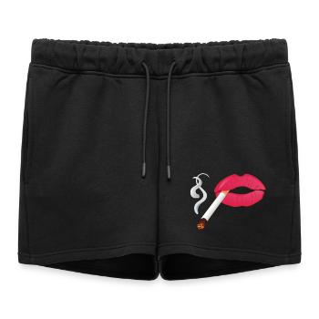 fumeur à la chaîne - Short de survêtement femme premium - noir - Devant - AI Model Female 172 light (172cm)