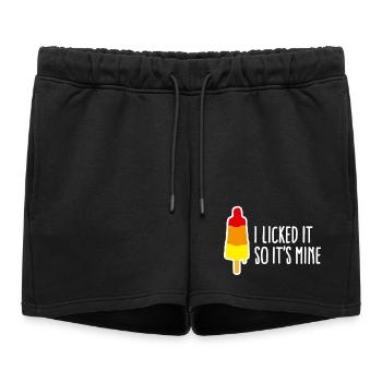 I licked it so it's mine lécher popsicle vilain - Short de survêtement femme premium - noir - Devant - AI Model Female 172 light (172cm)