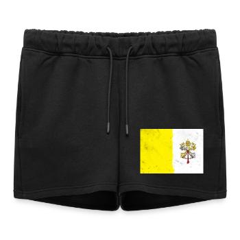 Drapeau du Vatican - Short de survêtement femme premium - noir - Devant - AI Model Female 172 light (172cm)