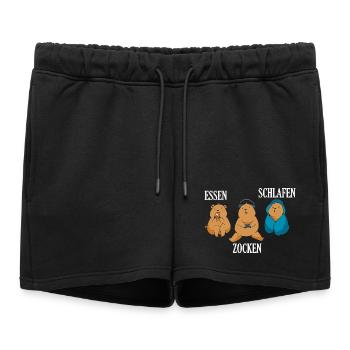 Food Gaming Sleeping Gamer Saying - Women’s Premium Organic Sweatshorts - black - Front - AI Model Female 172 light (172cm)