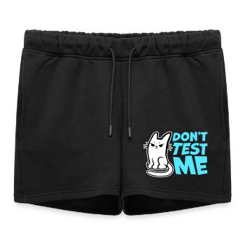 Ne me teste pas, chat coquin, citation drôle : logo - Short de survêtement femme premium - noir - Devant - AI Model Female 172 light (172cm)
