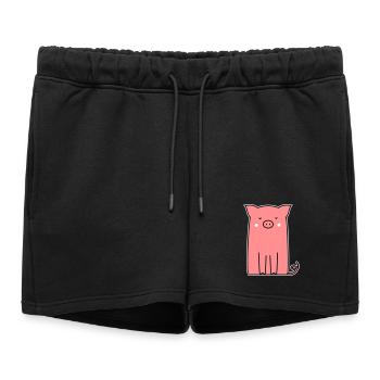 pink piglet piglet sow cute animal - Women’s Premium Organic Sweatshorts - black - Front - AI Model Female 172 light (172cm)