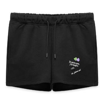 Théâtre d'improvisation, j'adore! - Short de survêtement femme premium - noir - Devant - AI Model Female 172 light (172cm)