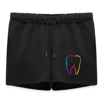 bright colorful rainbow tooth - Women’s Premium Organic Sweatshorts - black - Front - AI Model Female 172 light (172cm)