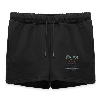 Dinosaures colorés multiformes - Short de survêtement femme premium - noir - Devant - AI Model Female 172 light (172cm)