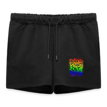 NÉ POUR SE DÉMARQUER, PAS POUR S’INTÉGRER - Short de survêtement femme premium - noir - Devant - AI Model Female 172 light (172cm)