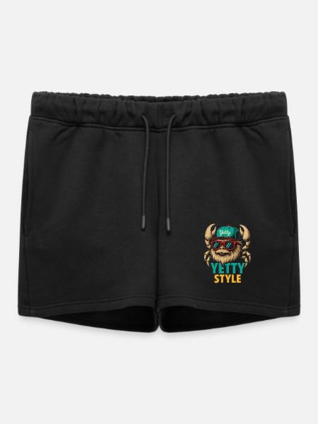 Yetty Style Yeti Graphic - Women’s Premium Organic Sweatshorts - black