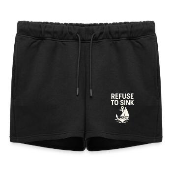 Refuse to Sink – Bateau maritime de frappe maritime - Short de survêtement femme premium - noir - Devant - AI Model Female 172 light (172cm)