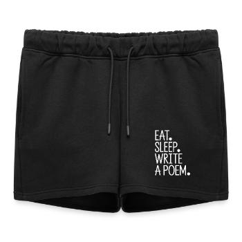 Mange, dors, écris un poème - Short de survêtement femme premium - noir - Devant - AI Model Female 172 light (172cm)