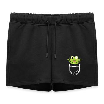 Grenouille grenouille - Short de survêtement femme premium - noir - Devant - AI Model Female 172 light (172cm)