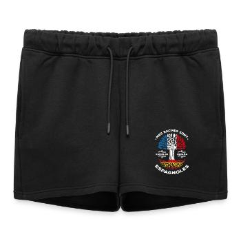 Mes racines sont espagnoles Arbre France Espagne - Short de survêtement femme premium - noir - Devant - AI Model Female 172 light (172cm)