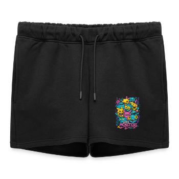 Love Monsters - Short de survêtement femme premium - noir - Devant - AI Model Female 172 light (172cm)