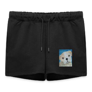 Bouledogue, Aquarelle, Chiot - Short de survêtement femme premium - noir - Devant - AI Model Female 172 light (172cm)