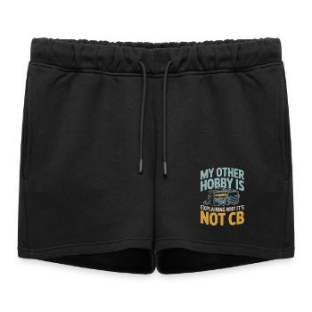 Pas CB, mais radioamateur | Humour funk - Short de survêtement femme premium - noir - Devant - AI Model Female 172 light (172cm)