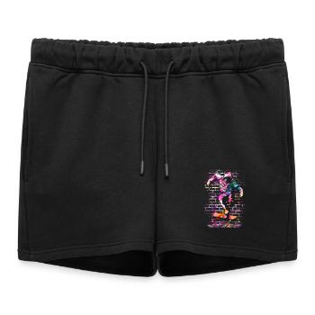 Vêtements de skate | Magenta Skater | Skateboard - Short de survêtement femme premium - noir - Devant - AI Model Female 172 light (172cm)