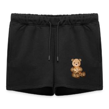 Bear mom with little sugar-sweet bear offspring - Women’s Premium Organic Sweatshorts - black - Front - AI Model Female 172 light (172cm)