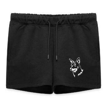Lancashire Heeler Head « Black Edition » - Short de survêtement femme premium - noir - Devant - AI Model Female 172 light (172cm)