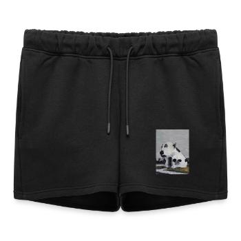 Chien d’art - Short de survêtement femme premium - noir - Devant - AI Model Female 172 light (172cm)