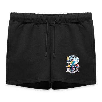 Conception de la famille Crew Cycling de papa - Short de survêtement femme premium - noir - Devant - AI Model Female 172 light (172cm)