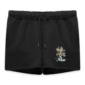 Vintage Flower Vase with Roses - Women’s Premium Organic Sweatshorts - black - Front - AI Model Female 172 light (172cm)