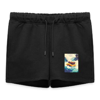 Expédition de rafting dans les rapides sauvages - Short de survêtement femme premium - noir - Devant - AI Model Female 172 light (172cm)