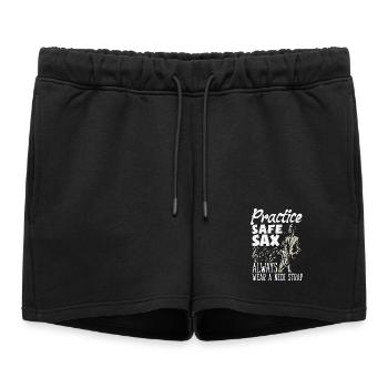 Saxophone - Women’s Premium Organic Sweatshorts - black - Front - AI Model Female 172 light (172cm)