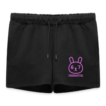 Neon Bunny 67 : Un lanceur de tendances - Short de survêtement femme premium - noir - Devant - AI Model Female 172 light (172cm)