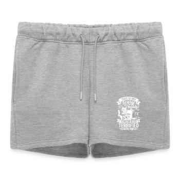 Scary Cat Cuddly Friend - Women’s Premium Organic Sweatshorts - heather grey - Front - AI Model Female 172 light (172cm)