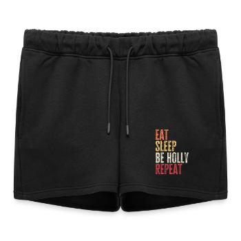 Mange, dors, sois Holly, répète le nom rétro - Short de survêtement femme premium - noir - Devant - AI Model Female 172 light (172cm)