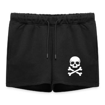 Skull and Bones Pirate Print - Women’s Premium Organic Sweatshorts - black - Front - AI Model Female 172 light (172cm)