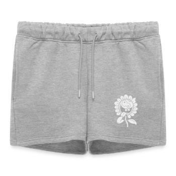 fleur fou 1c négative - Short de survêtement femme premium - gris chiné - Devant - AI Model Female 172 light (172cm)
