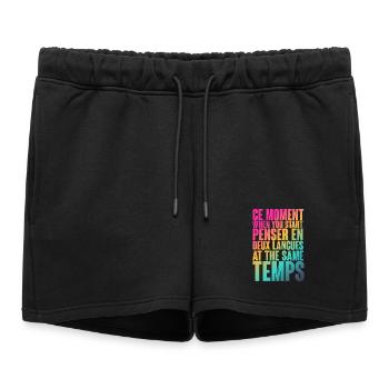 DICTON COOL POUR LES MULTILINGUES, LES INTERNATIONAUX - Short de survêtement femme premium - noir - Devant - AI Model Female 172 light (172cm)