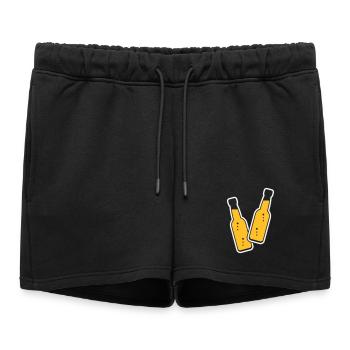 2 bouteilles de pain grillé (Lemonade Soft Drink / NEG 2C) - Short de survêtement femme premium - noir - Devant - AI Model Female 172 light (172cm)
