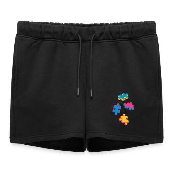 quatre pièces de puzzle - Short de survêtement femme premium - noir - Devant - AI Model Female 172 light (172cm)