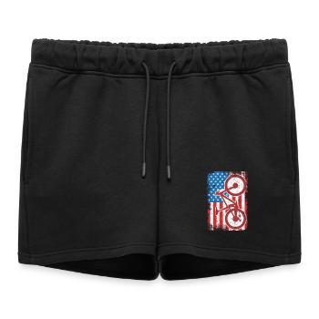 4 juillet USA VTT - Short de survêtement femme premium - noir - Devant - AI Model Female 172 light (172cm)