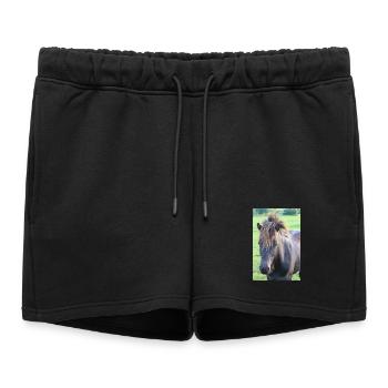 Affiche Cheval Cheval - Short de survêtement femme premium - noir - Devant - AI Model Female 172 light (172cm)