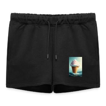 Glace - Short de survêtement femme premium - noir - Devant - AI Model Female 172 light (172cm)
