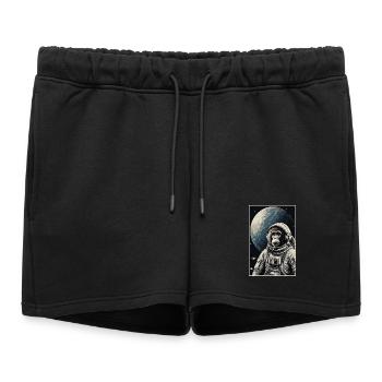 Singe astronaute - Short de survêtement femme premium - noir - Devant - AI Model Female 172 light (172cm)