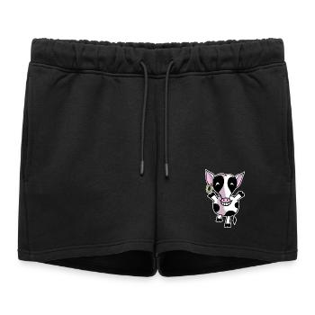 Vache heureuse - Short de survêtement femme premium - noir - Devant - AI Model Female 172 light (172cm)