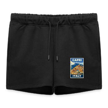 Capri Italie – Affiche de voyage vintage en Méditerranée - Short de survêtement femme premium - noir - Devant - AI Model Female 172 light (172cm)
