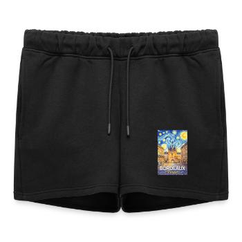 Bordeaux, France - Short de survêtement femme premium - noir - Devant - AI Model Female 172 light (172cm)