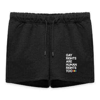 LGBT Pride Month - Gay Rights Are Human Rights Too - Women’s Premium Organic Sweatshorts - black - Front - AI Model Female 172 light (172cm)