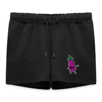 Dab Dabbing aubergine pénis Emoji textos meme sexe - Short de survêtement femme premium - noir - Devant - AI Model Female 172 light (172cm)