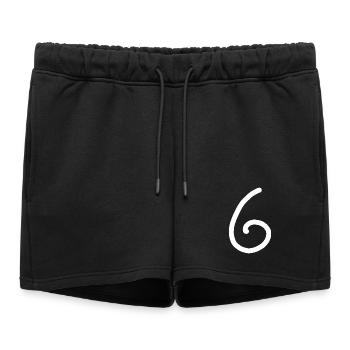 6 Number six number white birthday - Women’s Premium Organic Sweatshorts - black - Front - AI Model Female 172 light (172cm)