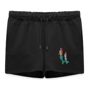 Mer Junior Gris Mère Fille - Short de survêtement femme premium - noir - Devant - AI Model Female 172 light (172cm)